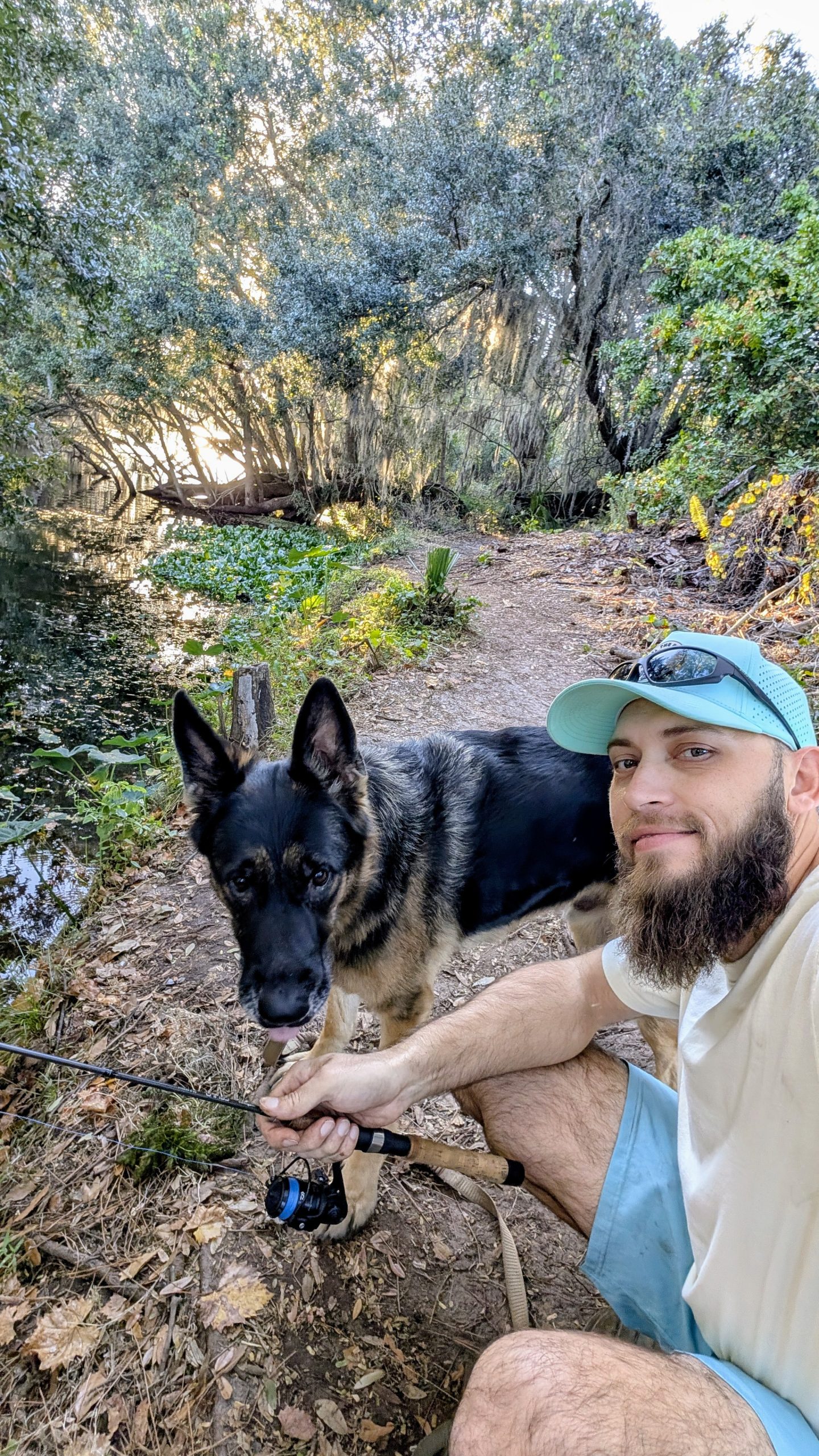 Brandon Blackmon with German Shepherd Kingo